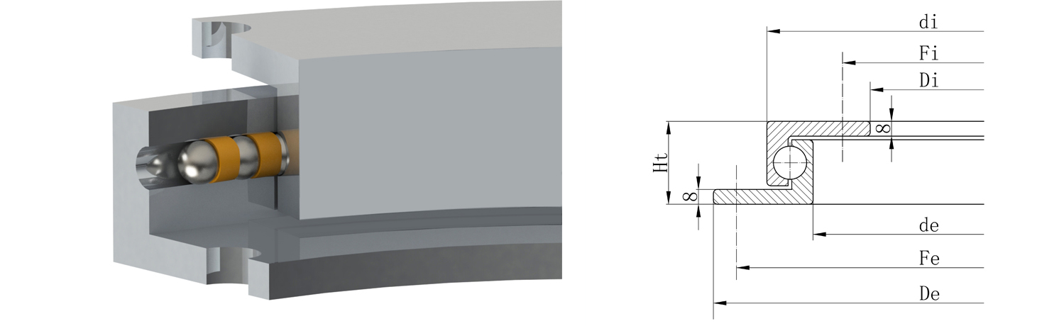 反向法蘭轉盤軸承